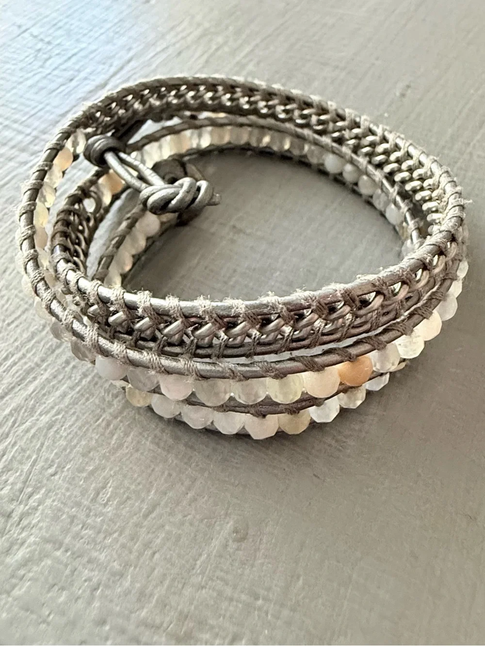 Chan Luu Boho Neutral Beaded Wrap Bracelet